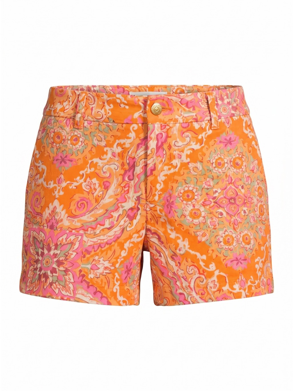J.Crew Stretch Orange Paisley Floral Print Chino Shorts Women’s Size 10 Beach